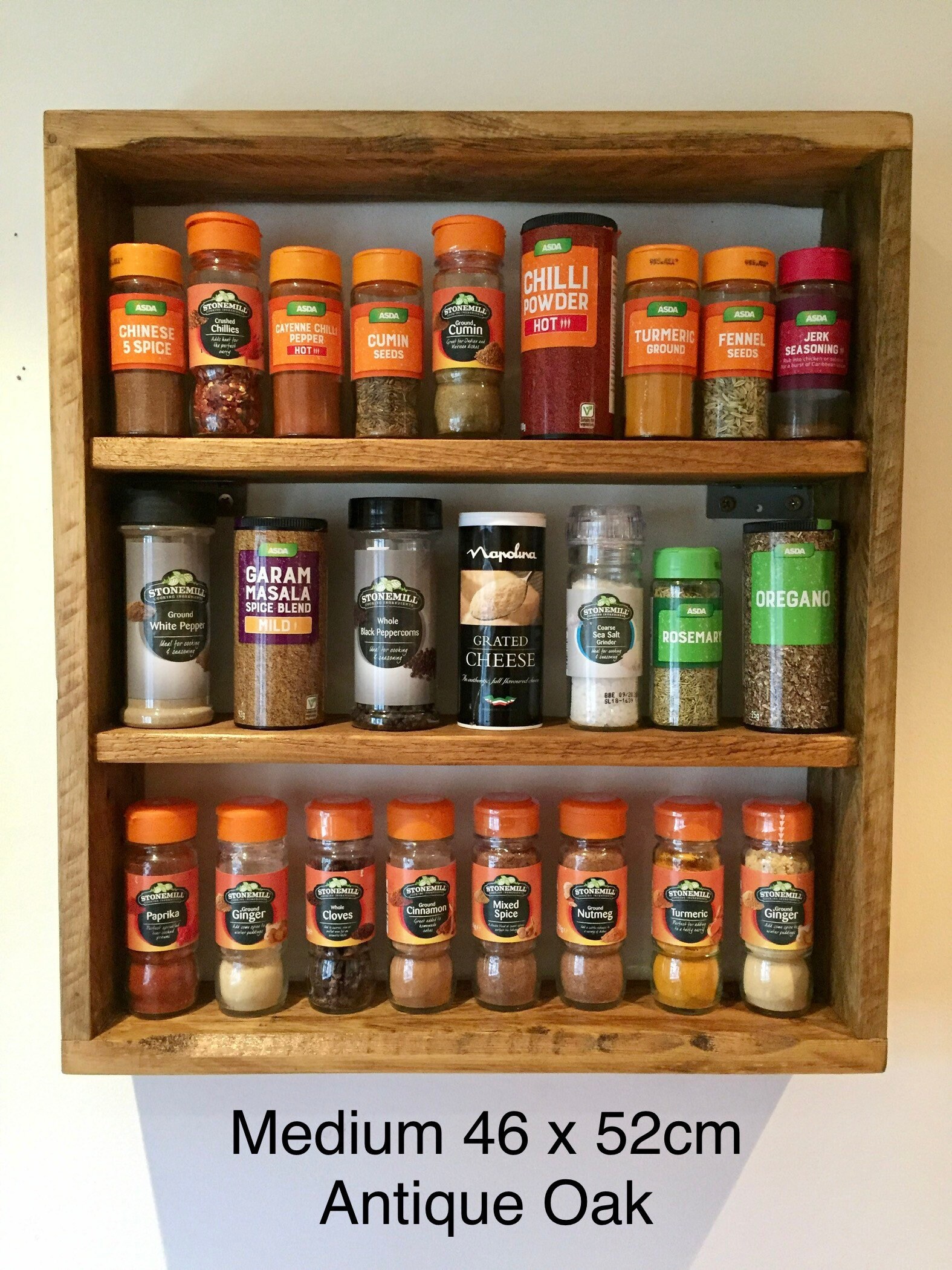 Handmade Rustic Wooden Spice Herb Rack Etsy