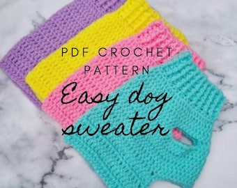 PDF CROCHET PATTERN Chihuahua Sweater Small Dog Jumper