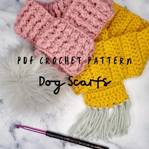 PDF CROCHET PATTERN Dog Scarfs 2 Patterns For any size dog beginner easy