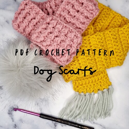 PDF CROCHET PATTERN Dog Scarfs 2 Patterns for Any Size Dog Etsy