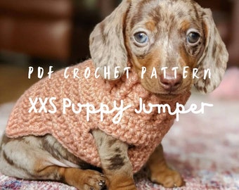 PDF HÄKELANLEITUNG Chihuahua xxs Sweater Kleiner Hund Kätzchen winziger Pullover