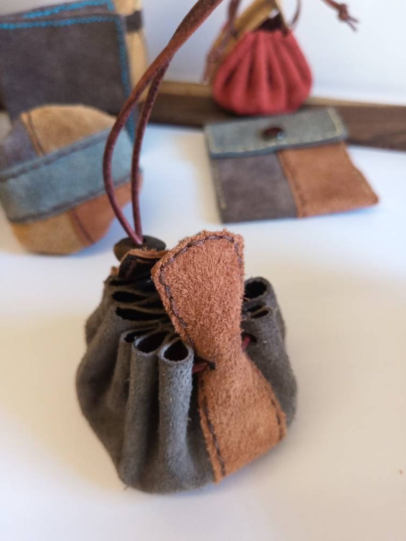 Lovely little hand made real suede leather money clip, card wall Lovely little hand made real suede leather money clip, card wall