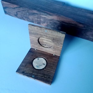 Bespoke handmade rare bocote wood coin display presentation box case [with possible customer engraving\ Lazer etching]