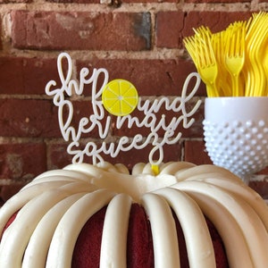 She Found Her Main Squeeze Cake Topper, Lemon Bridal Shower, Lemonade Bridal Party, Yellow Theme Bridal Shower