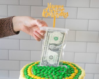 Birthday Money Cake Dispenser Kit: DIY Gift with Topper