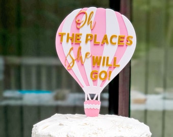 Hot Air Balloon Cake Topper: Graduation, Birthday, Baby Shower