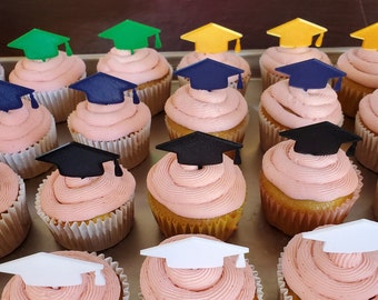 Graduation Cap Cupcake Toppers: Grad Party Decoration