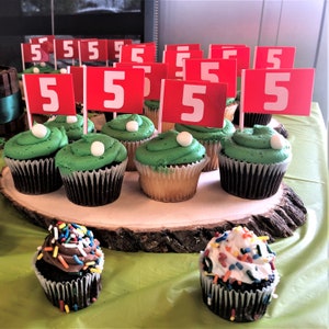 Golf Flag Cupcake Toppers: Sports Party Decorations (Set of 12)