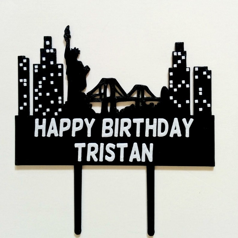 New York City Skyline Cake Topper New York Themed Etsy