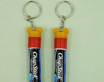 Teddy Bear Chapstick Keychain: Winnie the Pooh Inspired