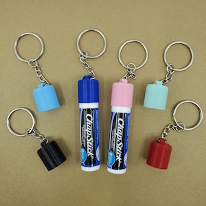 ChapStick 2 Cap Keychains, Work Badge Accessory, Backpack/Ski accessory, Stocking Stuffer, Easter Basket Filler