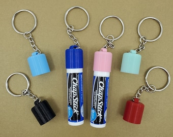 ChapStick 2 Cap Keychains, Work Badge Accessory, Backpack/Ski accessory, Stocking Stuffer, Easter Basket Filler