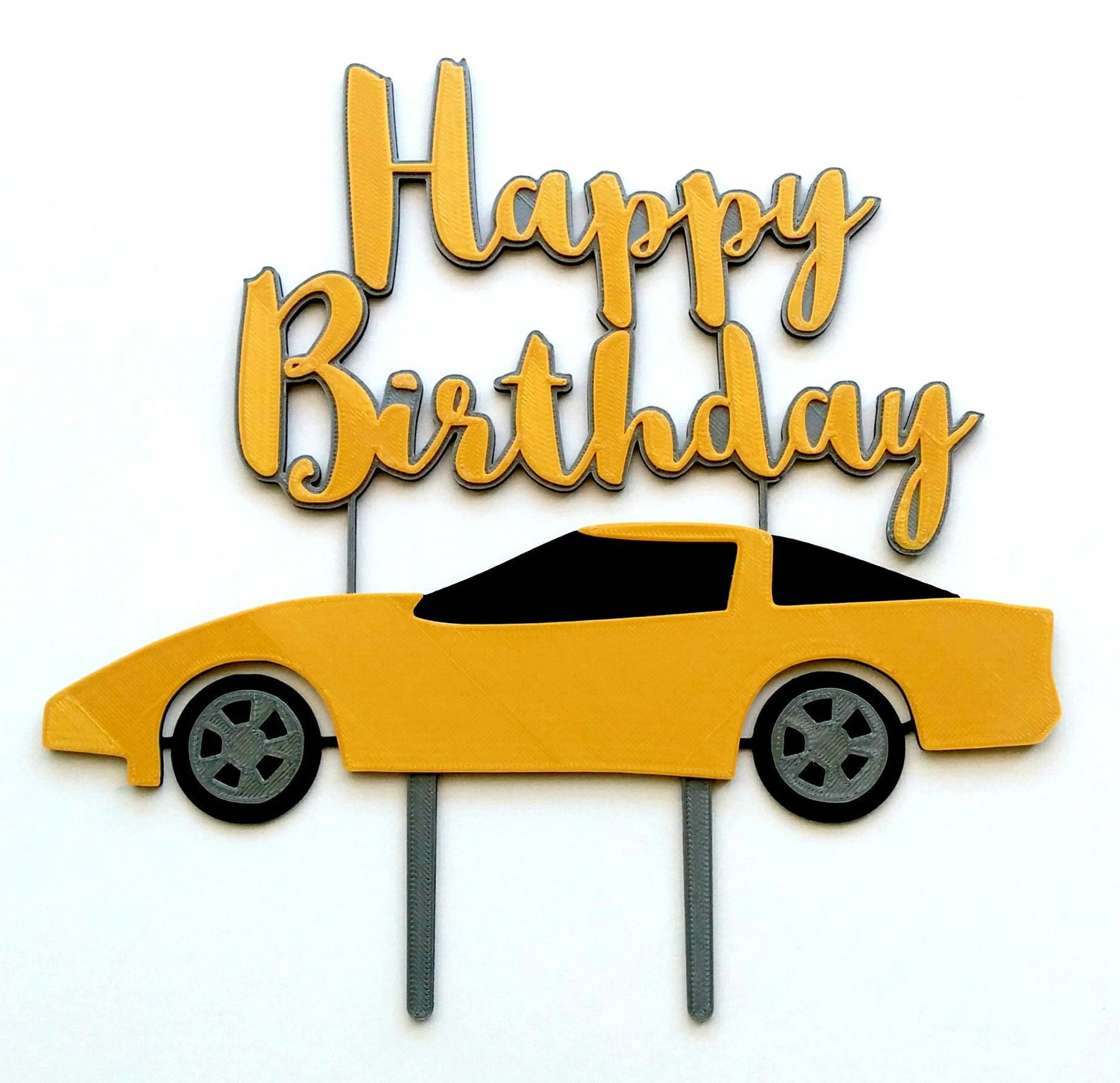 Sports Car Cake Topper With Age/number Race Car Birthday Man Etsy
