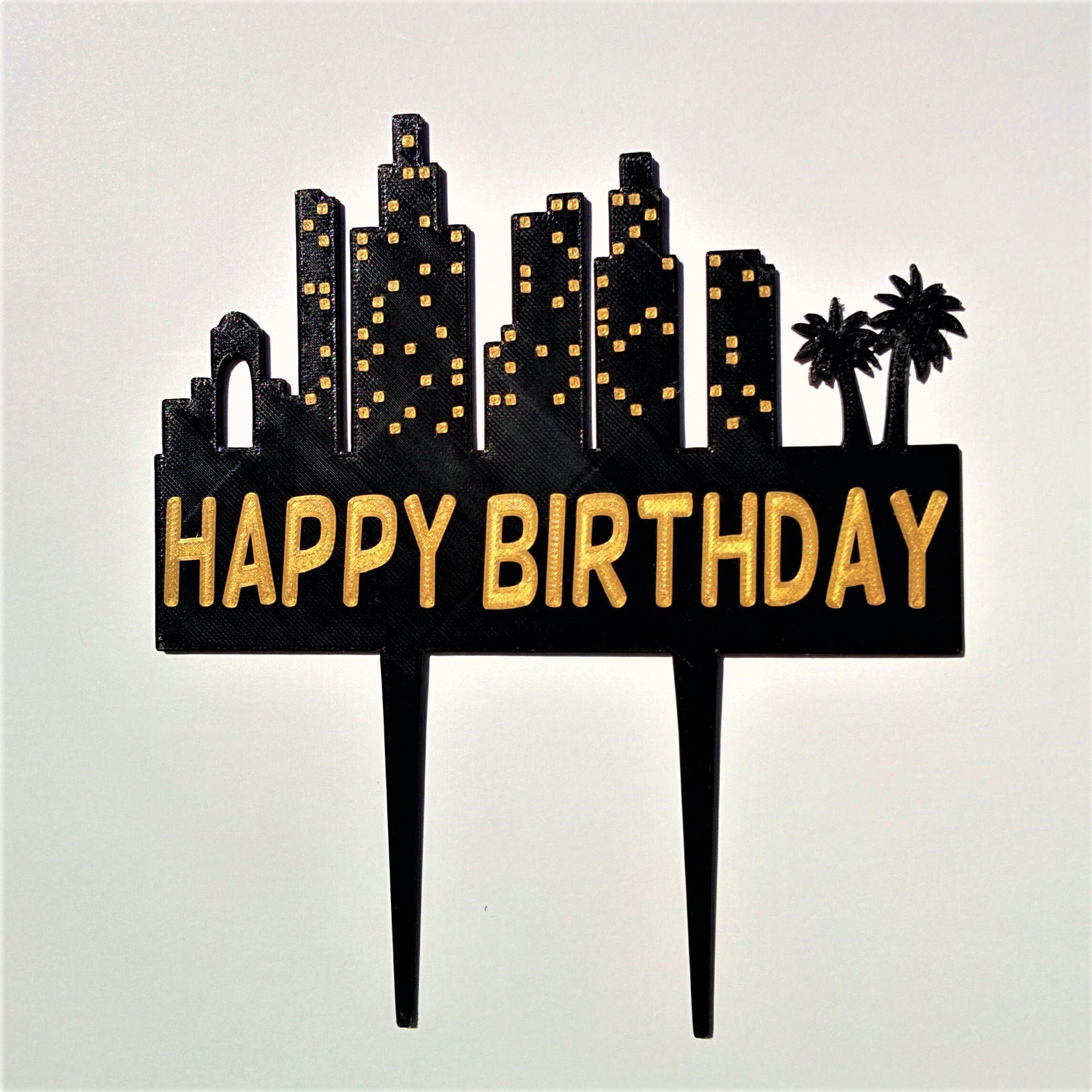 Download Socal Skyline Cake Topper City Skyline Silhouette Cake Etsy