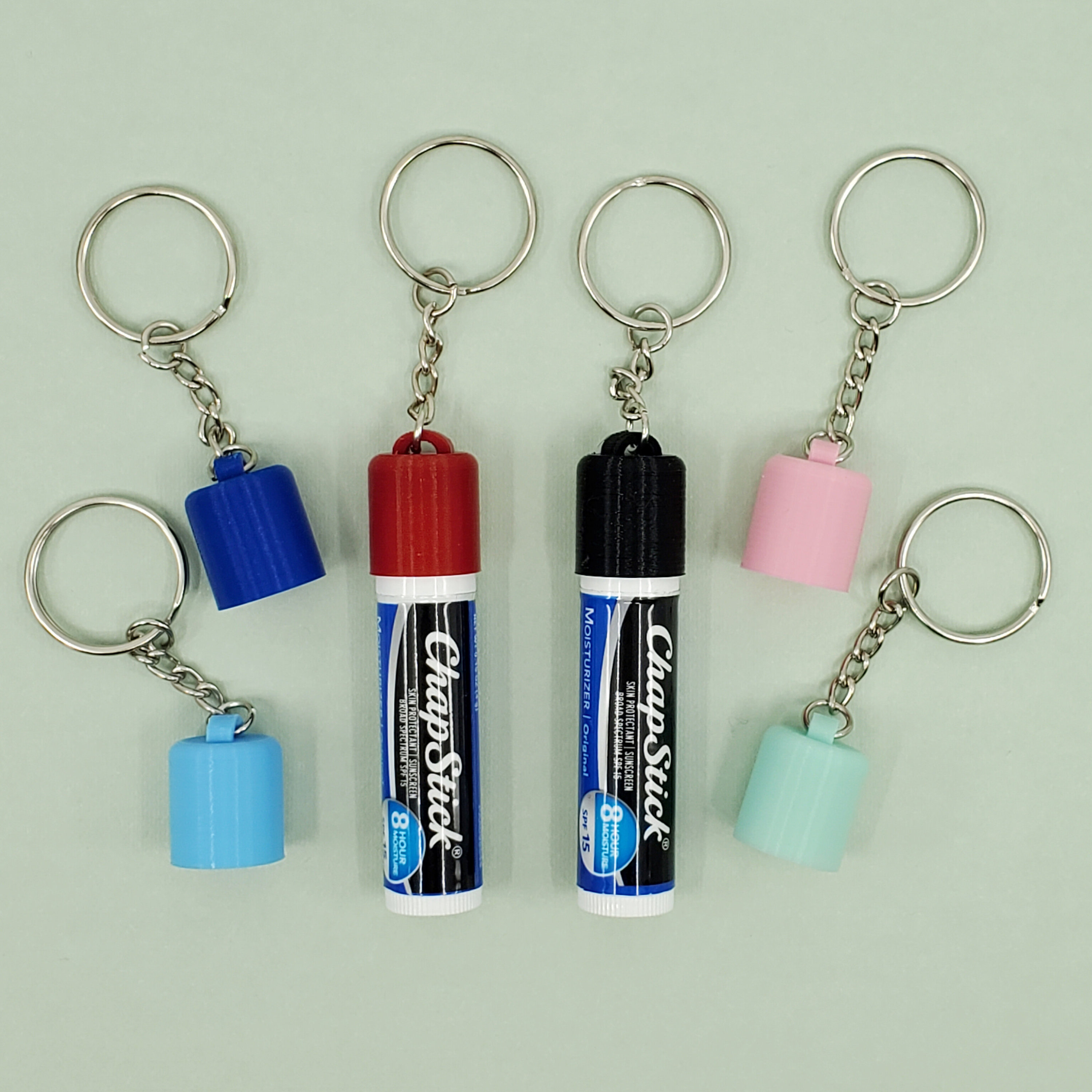  Christmas Stocking Stuffer - Chapstick Holder - Bulk Gifts - Under  5 Dollars - Set of 6 Lip Balm Keychains - Teacher Gift - Coworker Gifts :  Handmade Products