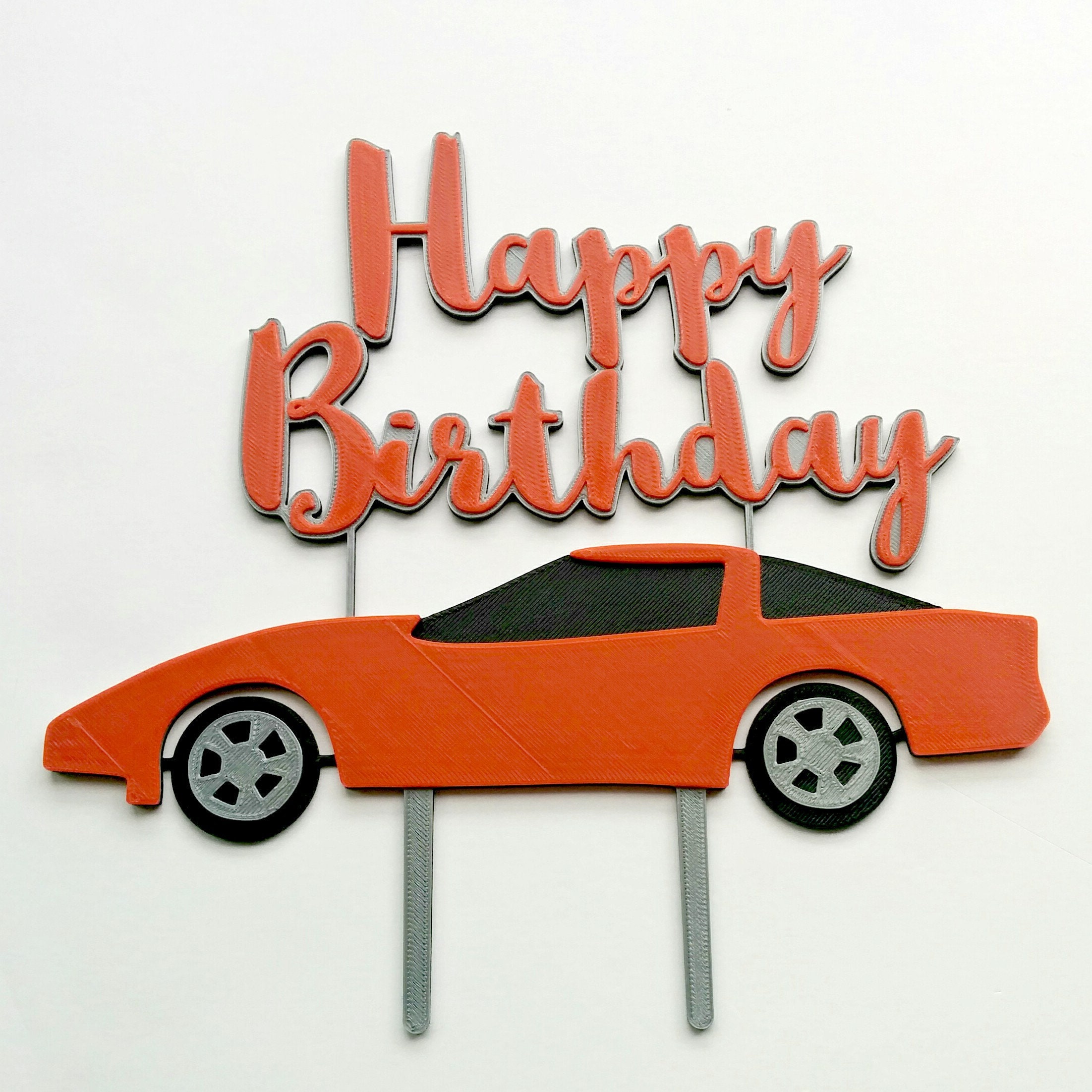 Sports Car Happy Birthday Cake Topper Cars Theme Party Race Etsy