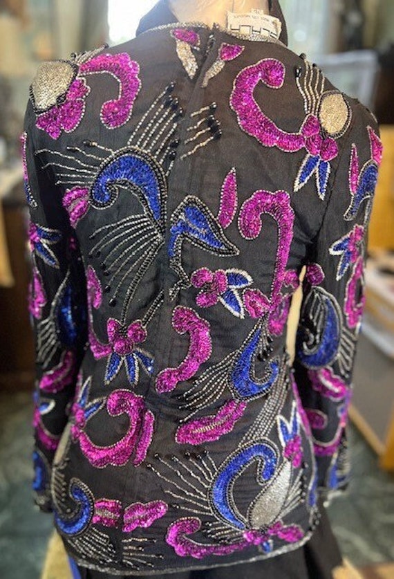 Scale Designer Blouse with Colorful Sequins - image 3