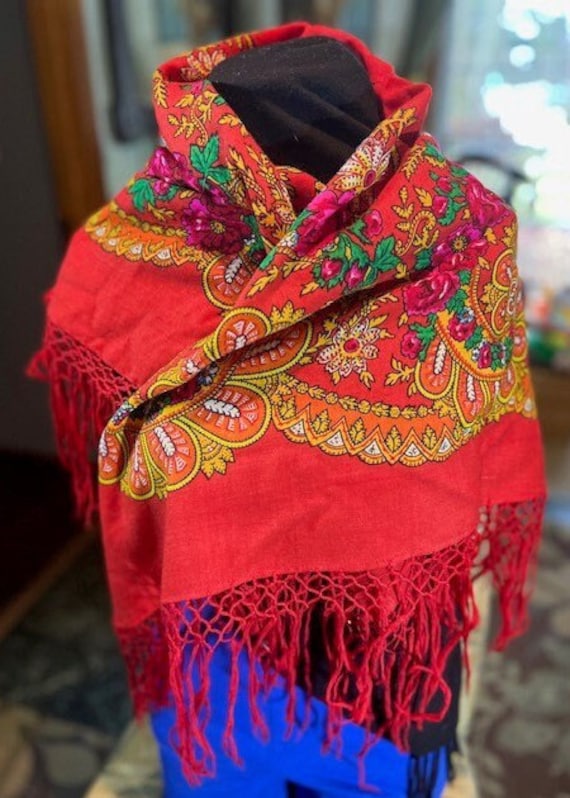 Portuguese Fringed Woolen Shawl