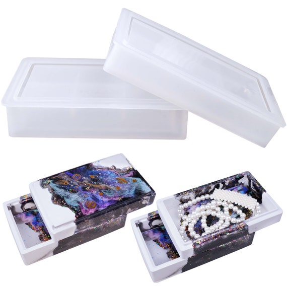 Resin Jewelry Storage Box Molds, 2PCs Box Molds for Resin Casting