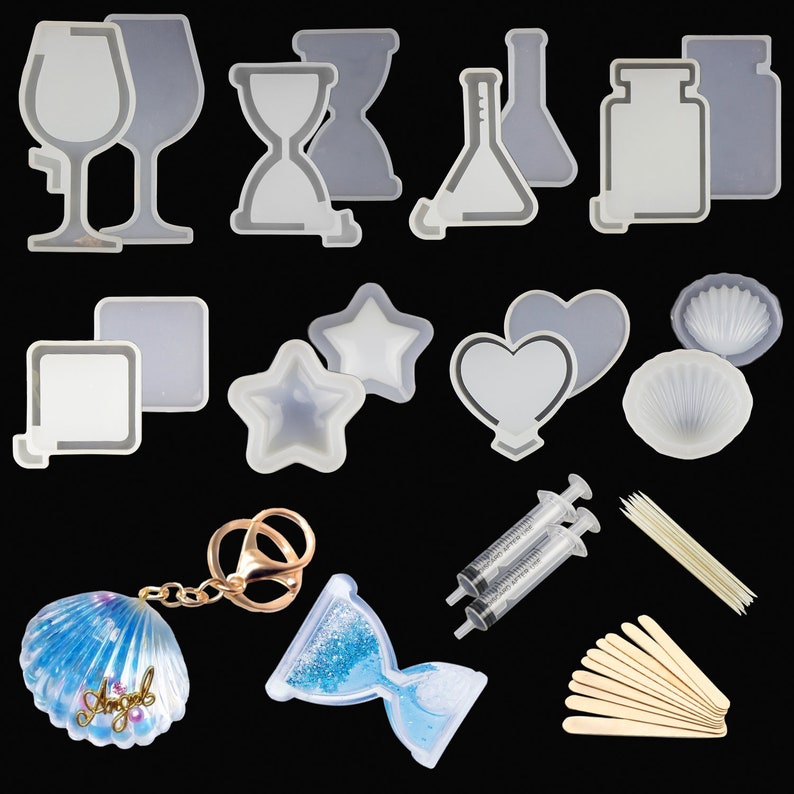 Epoxy Resin Molds Silicone Resin Mold E4-LSMJ-K Crystal Silicone Mold - Resin Shaker Mold Kawaii UV Resin Molds