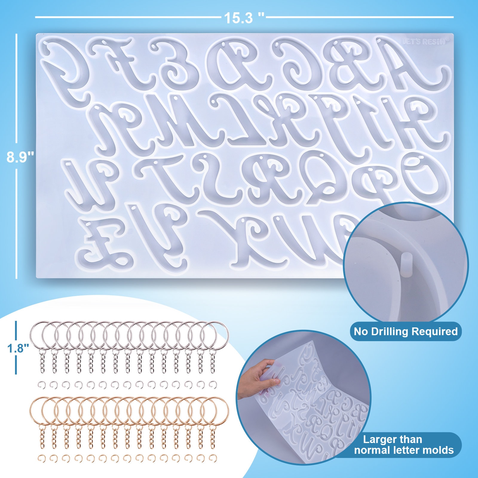 Alphabet Silicone Molds Epoxy Resin Molds Backwards Number Molds Kit  Reverse