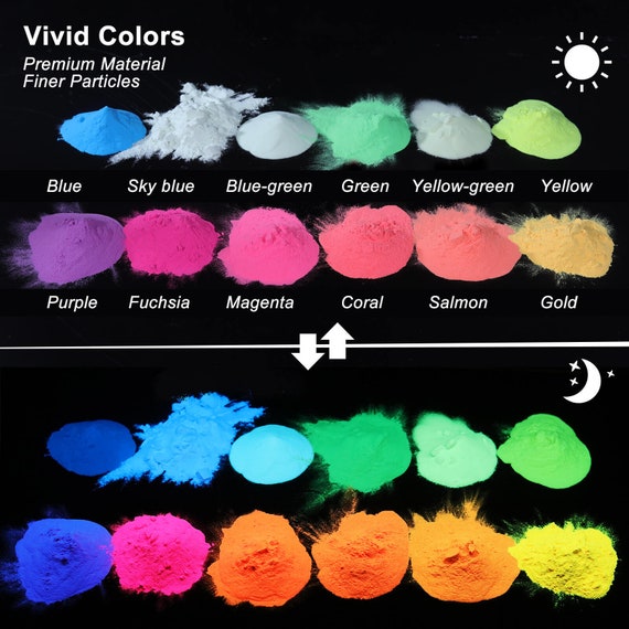 Glow in the Dark Pigment Powder,12 Colors Resin Dye Luminous Powder for  Epoxy Re