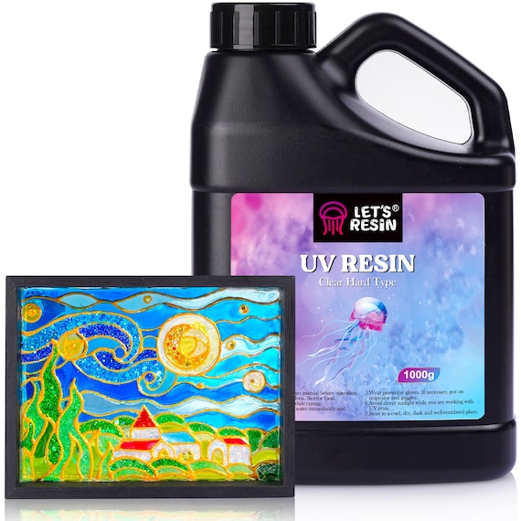 Let's Resin UV Resin, Upgraded 1,000g Crystal Clear UV Resin Hard, Low Odor  Ultraviolet Epoxy Resin, UV Light Cure Solar Sunlight 