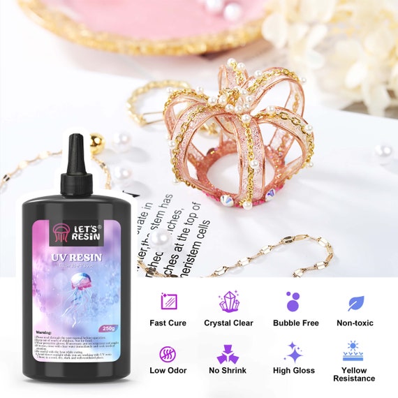 Let's Resin UV Resin With Light,upgraded 200g Crystal Clear&low Odor UV  Resin Kit,36w UV Light,silicone Mat,ultraviolet Epoxy Resin Hard 