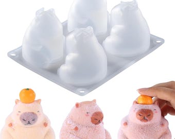 LET'S RESIN 4 Pcs Capybara Silicone Molds for Taba Squishy