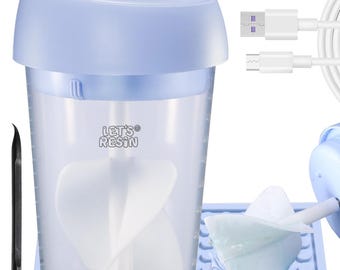 LET'S RESIN Upgraded Auto Resin Mixer, Hands-Free Easy Clean Epoxy Resin Mixer with Silicone Mixing Cup, Rechargeable Electric Epoxy Mixer