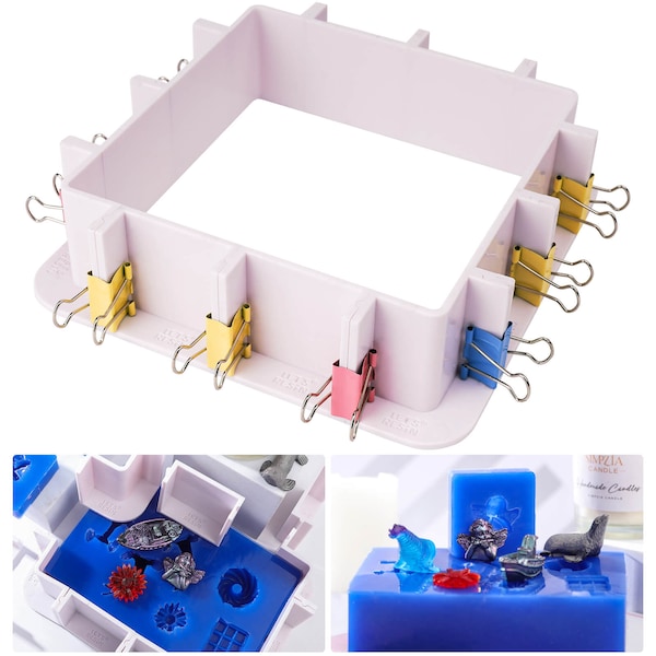 LET'S RESIN Adjustable Mold Housing for Silicone Molds Making, Mold Master,Plastic Housing Frame for DIY Resin Molds,Candle Molds,Soap Molds