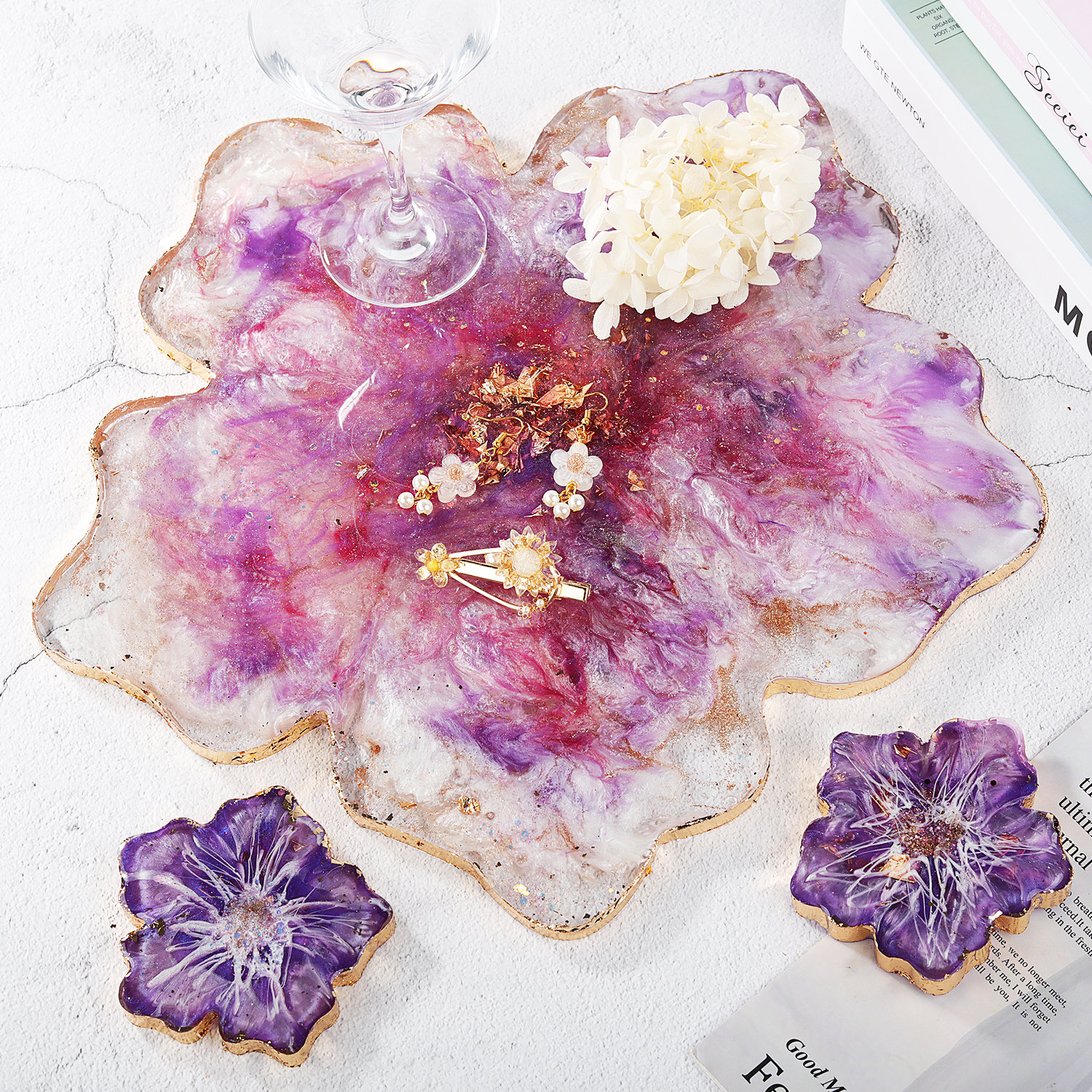 LET'S RESIN Flower Silicone Tray Molds Large Resin Tray Etsy