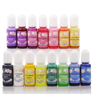 LET&#39;S RESIN Epoxy Resin Dye,15 Color Translucent Epoxy Resin Pigment,Non-Toxic Concentrated Epoxy Resin Paint Each 0.35oz