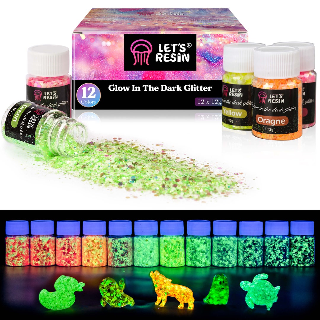  LET'S RESIN 12 Colors Glow in The Dark Pigment Powder