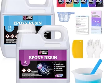 LET'S RESIN 80oz Crystal Clear Resin Kit for Crafting - Bubble-Free & Easy to Use, Gifts for Christmas, DIY, Holiday