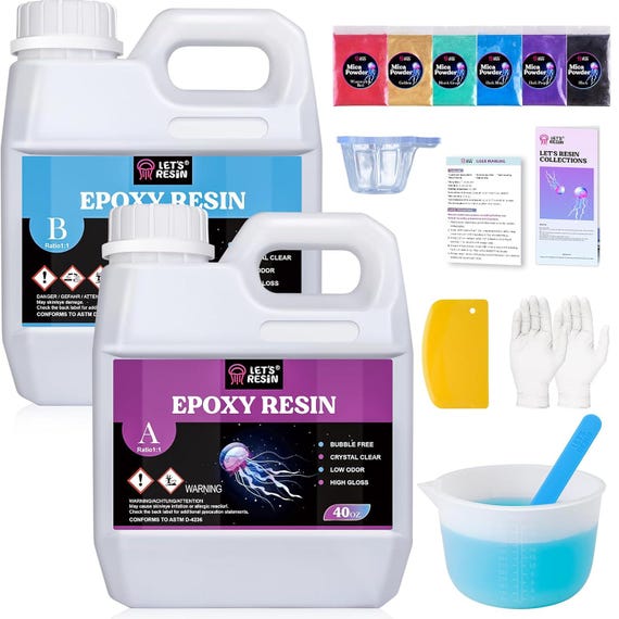 LET'S RESIN 80oz Crystal Clear Resin Kit for Crafting - Bubble-Free & Easy to Use, Gifts for Christmas, DIY, Holiday