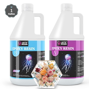 LET'S RESIN Crystal Clear Epoxy Resin for Artisans -1 Gallon Bulk Size, Fast-cure, Bubble-free