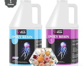 LET'S RESIN Crystal Clear Epoxy Resin for Artisans -1 Gallon Bulk Size, Fast-cure, Bubble-free