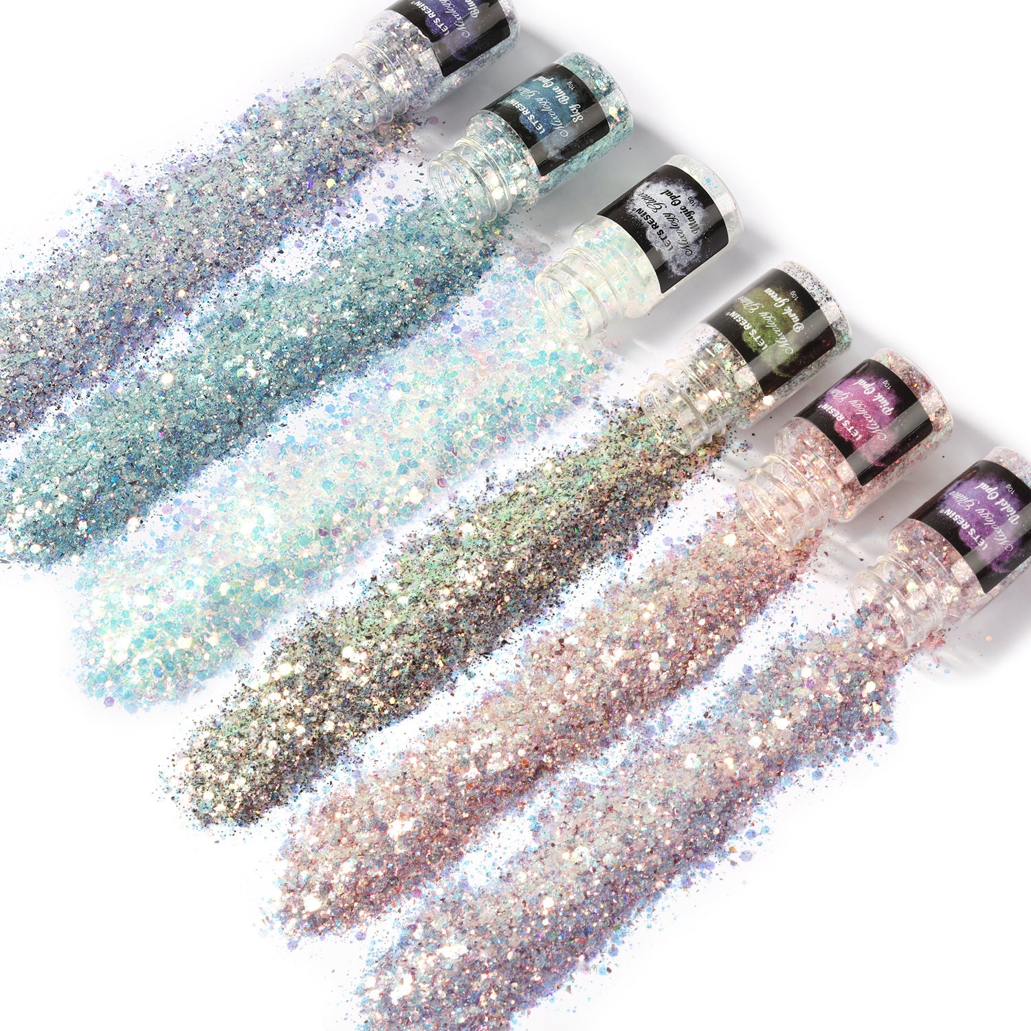 LET'S RESIN Opal Chunky Glitter 12 Color Mixology Craft - Etsy