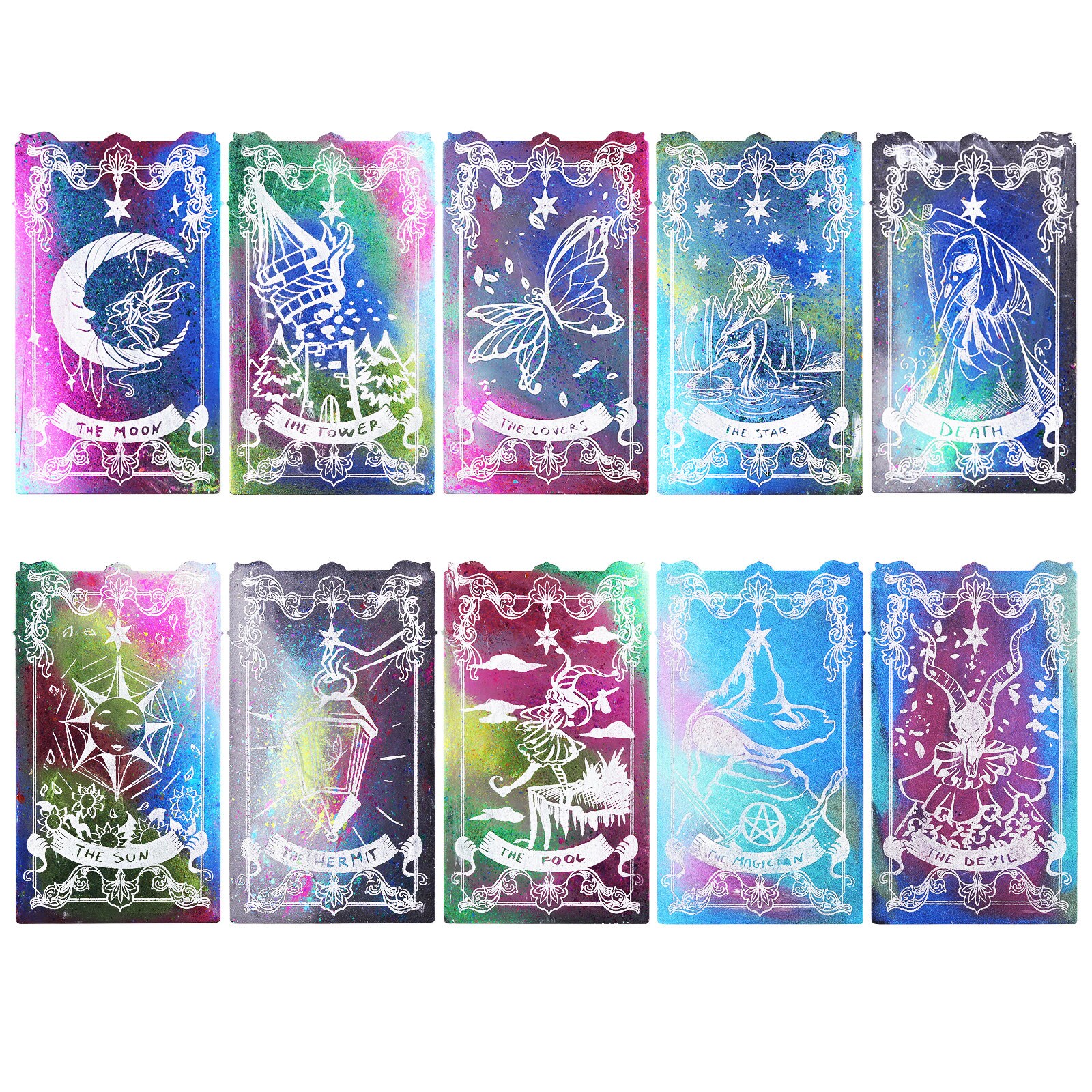 LET'S RESIN Tarot Cards Resin Molds Silicone, 10 Different Major …