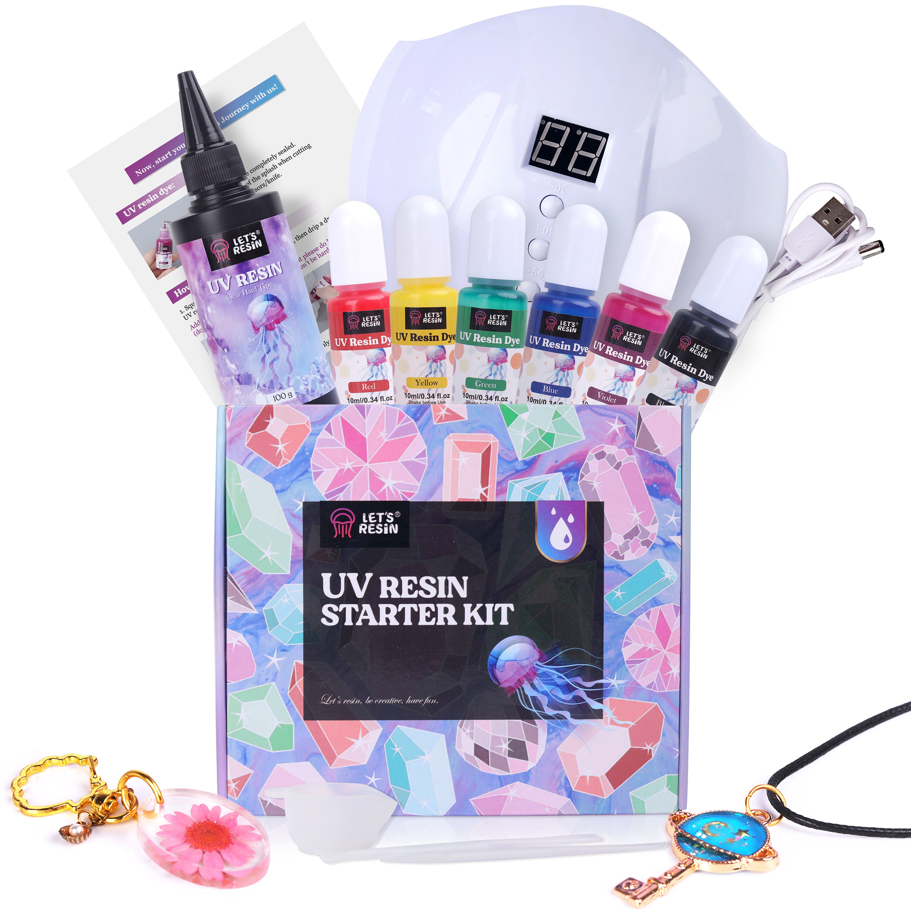 Let'S Resin UV Resin Starter Kit100g Highly Clear UV Etsy