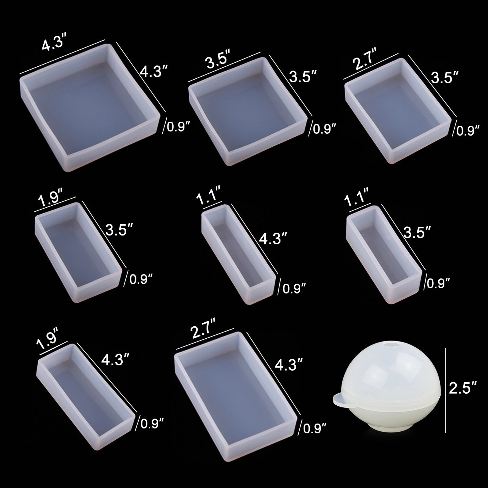 LET'S RESIN Silicone Square Molds Silicone Resin Mold Etsy