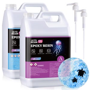 LET&#39;S RESIN  3 Gallon Epoxy Resin with Pumps, Bubble Free & High-Gloss Resin Epoxy Kit, Crystal Clear Epoxy Resin and Hardener