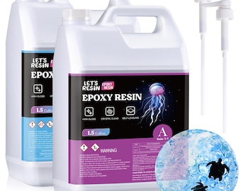 LET'S RESIN  3 Gallon Epoxy Resin with Pumps, Bubble Free & High-Gloss Resin Epoxy Kit, Crystal Clear Epoxy Resin and Hardener