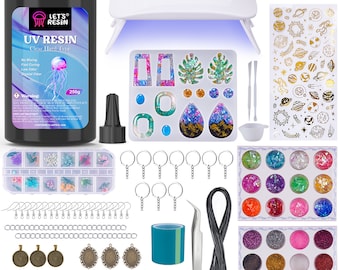 LET'S RESIN Resin Jewelry Making Kit 153pcs, Shine Bright with This Complete  UV Resin Kit, Galentine’s/Valentine Day Gift