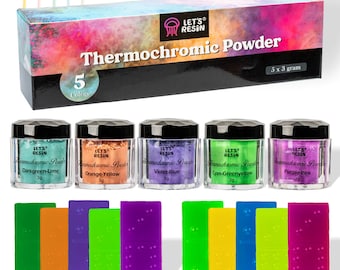 LET'S RESIN Thermochromic Pigment Powder 5 Colors Changing Powder