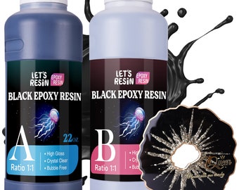 LET'S RESIN Epoxy Resin Black Resin Epoxy,44OZ Bubble Free, High-Gloss Epoxy Resin Kit, Self Leveling Resin and Hardener for Art Craft, Mold