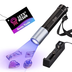 Let&#39;s Resin UV Light for Resin Curing, Portable Mini 365nm UV Flashlight Black Light, Quick Cure Led Waterproof UV Lamp Rechargeable