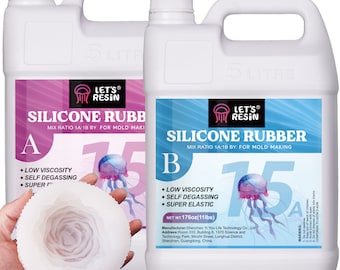 LET'S RESIN Silicone Mold Making Kit 15A,Liquid Silicone Rubber, Translucent Mold Making Kit, Molding Silicone for Silicone Molds(22lbs)