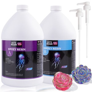 LET&#39;S RESIN 2 Gallon Casting Resin with Pumps, Bubble Free & High-Gloss Resin Epoxy Kit, Clear Epoxy Resin and Hardener for Resin Art